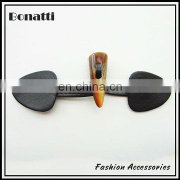high quality genuine leather horn toggle buttons
