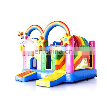 Rainbow Unicorn Bounce Jumping Castle Inflatable House Bouncer With Slide