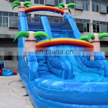 Home Backyard Used Purple Crush Tropical Waterslide Inflatable Kids Water Slide With Pool