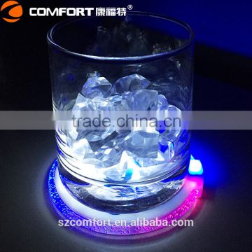 Logo display round cup mat plastic led coaster airy flowing light effect original supplier