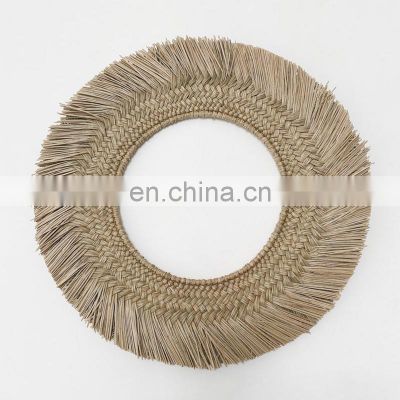 Handcrafted Seagrass Wall Decor Straw Rustic Big Round Art Decor Placemat Wholesale