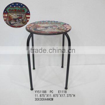 metal bar stools with embossed pattern, metal stool for home decoration