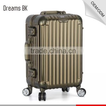 Hot sale luggage case aluminium suitcase trolley with double handle