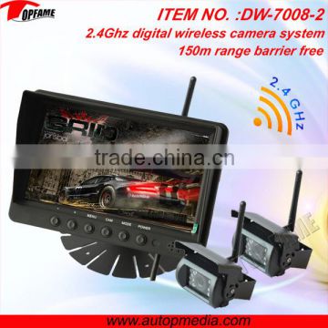 TOPFAME DW-7008-2 Long distance waterproof wireless rear view camera system for truck reverse