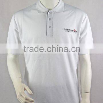 Custom wholesale white short sleeve quick dry polo shirt