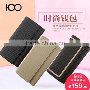 wholeseale fashion solid cow leather wallet for ladies