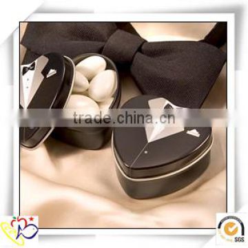 alibaba china wedding heart shape favor box for candy bridegroom bride tin box