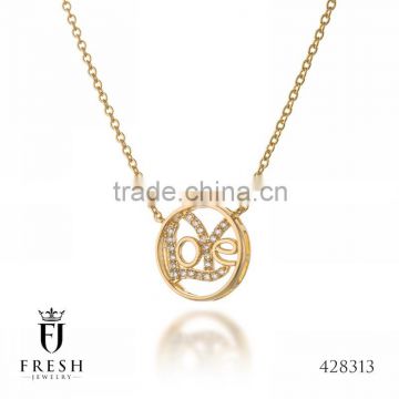 Fashion Gold Plated Necklace - 428313 , Wholesale Gold Plated Jewellery, Gold Plated Jewellery Manufacturer, CZ Cubic Zircon AAA