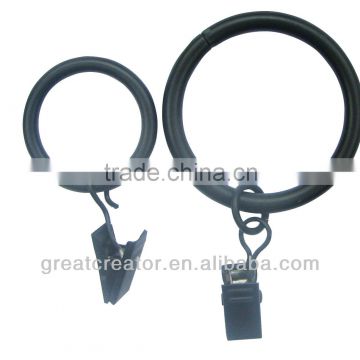 Wholesale Black Metal Curtain Rings With Clips for 13mm\16mm\19mm...Curtain Rods