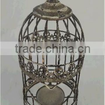 Grey shabby chic metal garden bird cage &outdoor bord cage
