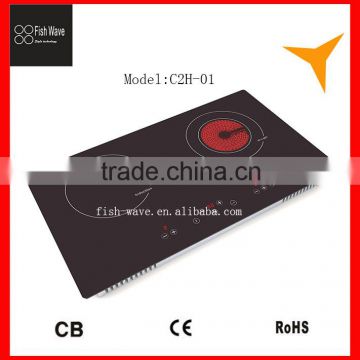 China Induction cooker manufactures infrared cooker control board metal frame two zone built in infrared cooker