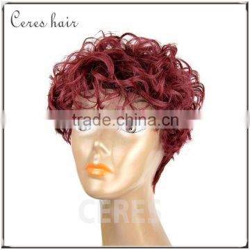 short cosplay wig lace wig human hair for christmas or halloween party wig