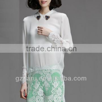 short designer ladies office suits white cotton dress