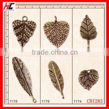 zinc alloy metal leaf pendants