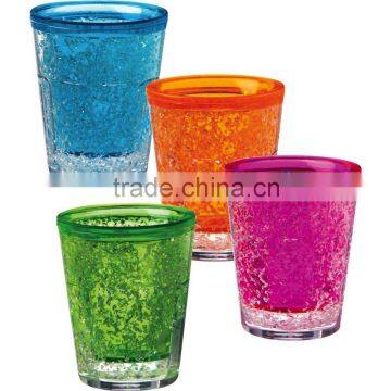 double wall freezer shot glass, freezable gel shot glasses, ice cup