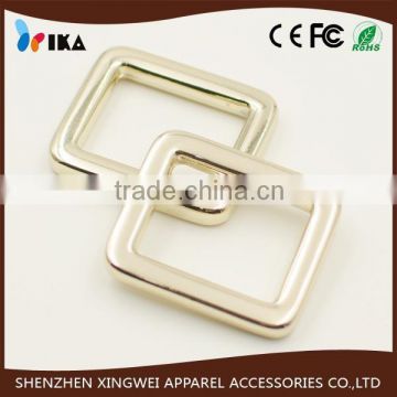 strong metal zinc alloy golden square ring buckle for handbag