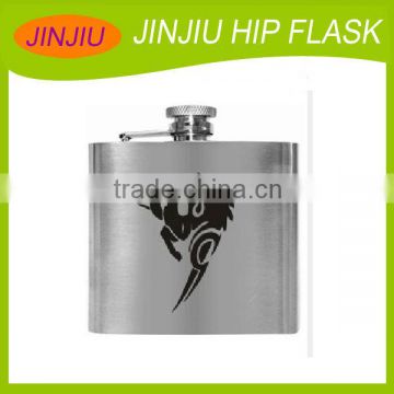 6oz disposable hip flask stainless steel with silk-screen