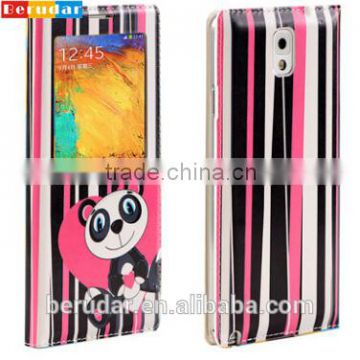 Animal cartoon print oem phone back for samsung note 3 leather case