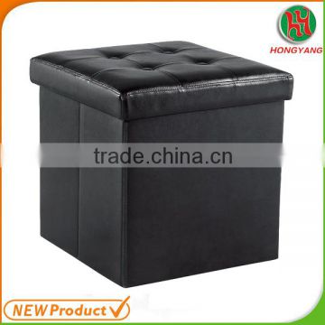 Leather ottoman/folding storage ottoman/ covered ottoman furniture For Living Room Use Manufacturer