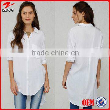 2016 women office wear clothing white shirt long sleeve white shirt