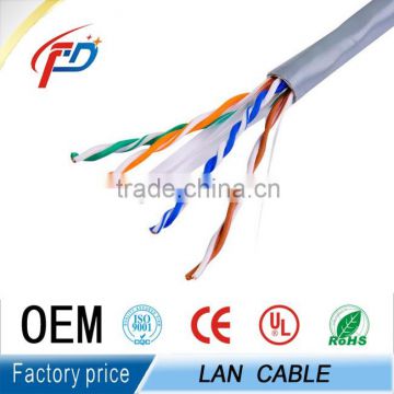wholesale 305m solid copper pvc jacket standed twisted utp cat6 wire