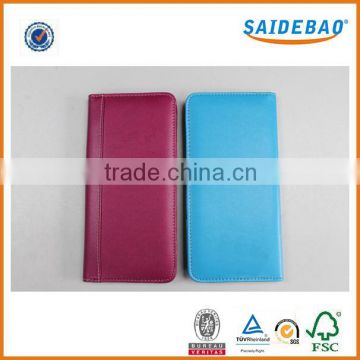 Dongguan factory direct pu leather material passport holder,custom passport holder with Multi-function pocket