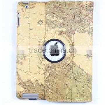 factory price 360 degree rotation stand leather cover for ipad