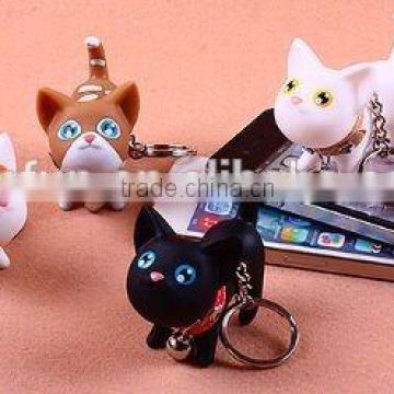 cute cat plastic keychain for promotion gift,Cartoon Cat Shaped 3D Soft pvc Keychain,Cat shape rubber custom made keychains