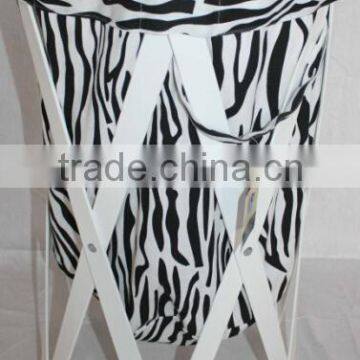 Zebra Pattern Collipsible Laundry Clothes Basket Net