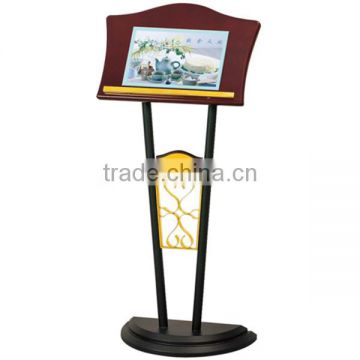 Classic and unique menu stainless steel sign stand/ outdoor fashionable iron foot at pavement advertising poster stands P-66