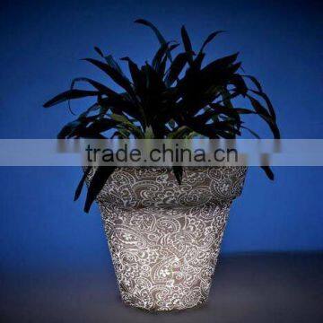 antique concere planter/led planter