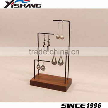 Metal and wood jewelry display stand for jewelry brand logo welcome