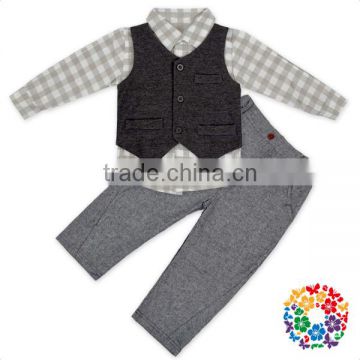 Newest Gentleman Patterns Baby Boy Clothes Clothing Set Boutique Baby Boy Outfits With Vest