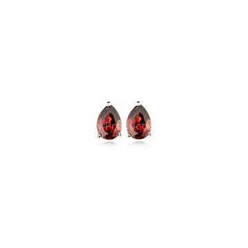 Red Loose Garnet Gemstones Pears For Necklace / Normal Facted