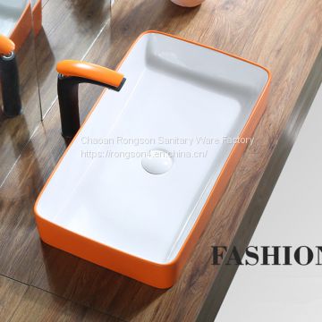 Rectangle shape ceramic thin edge big size new design wash basin sink from chaozhou china manufacturer