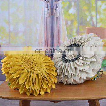 Unique and Fancy cushion covers , Handmade 3D Sunflowers Cotton Wool cushion covers for decoration