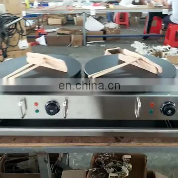 commercial industrial stainless steel electric crepe maker with double head