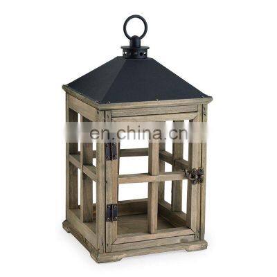 Craft Decorative Driftwood Frame Wooden Candle Lantern Warmer Lantern Decoration For Home