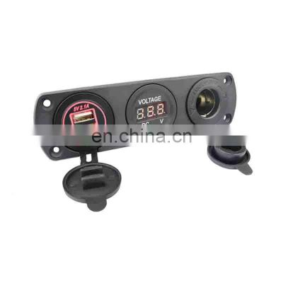 Electric seat panel combination modification dual usb car charger digital display voltmeter 12-24V for RV and ship