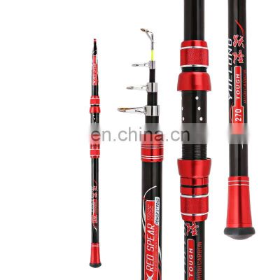 cheap-fine long casting carbon salmon fishing pole rod can make fish tape pull kit cable rod set