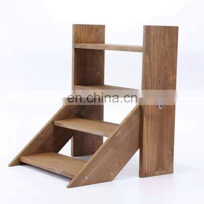 High Quality 4 Tier Hand Polished Stair Style Wood Plant Stand Flower Pots&Planters Garden Supplies Planter