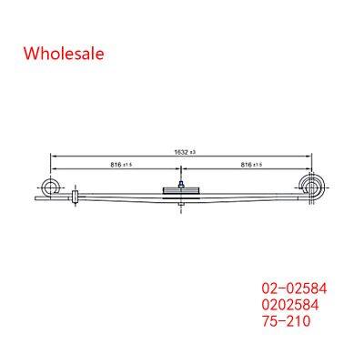 02-02584, 0202584, 75-210  Heavy Duty Vehicle Front Axle Parabolic Spring Arm Wholesale For Kenworth