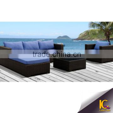Outdoor rattan curved sofas sectional blue cushion sofa cheap sofa set