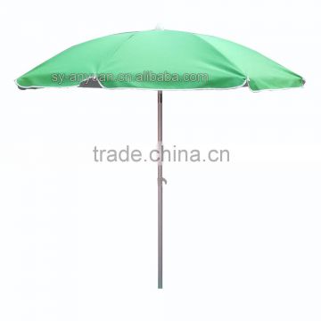 matte aluminum pole luxury beach parasol umbrella with silver coating polyester fabric