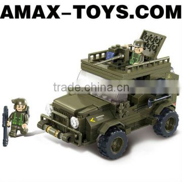 bd-7530299 building block set Military jeep plastic intelligent building block 221pcs