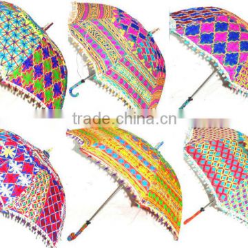 indian handheld embroidered umbrella