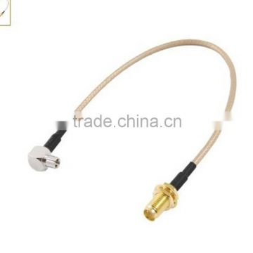 Signal Strength 30cm Length Cable , Pigtail Cable CRC9 To MMCX , Coaxial Pigtail Cable With RP SMA Female
