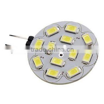 G4 6W 12x5730SMD 550-570LM 6000-6500K Natural White Light LED Spot Bulb (12V)