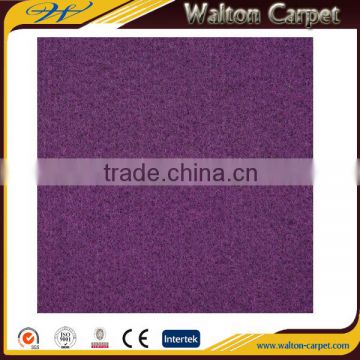 Velour styles needle punched wall to wall polyester purple showroom carpet