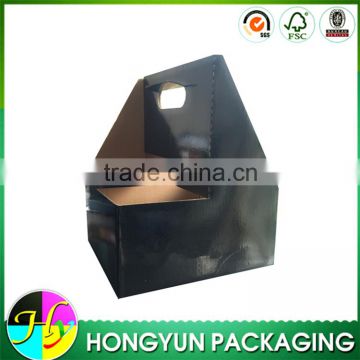 wholesale custom printed black cardboard coffee carrier